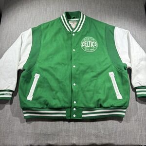 Boston Celtics Jacket Mens 3XL Green NBA Basketball Mitchell & Ness Varsity